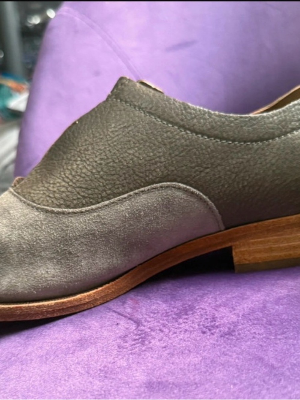 Women’s Kork-Ease Two-Tone Leather Oxford Shoes Gray Charcoal Size 8.5 M - Picture 7 of 8